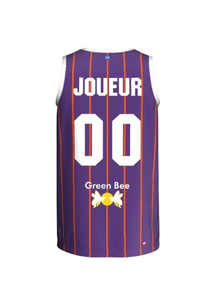 Maillot domicile du Montpellier Basketball vu de dos