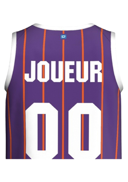 Maillot domicile du Montpellier Basketball zoomé vu de dos