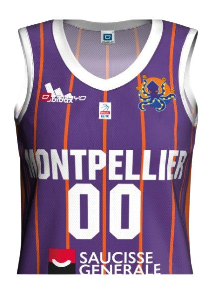 Maillot_domicile_face_femme_zoom Maillot domicile femme du Montpellier Basketball zoomé vu de face