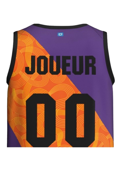 Maillot extérieur du Montpellier Basketball zoomé vu de dos