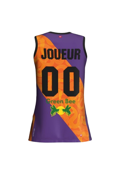 Maillot extérieur femme du Montpellier Basketball vu de dos