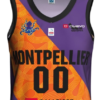 Maillot extérieur femme du Montpellier Basketball zoomé vu de face