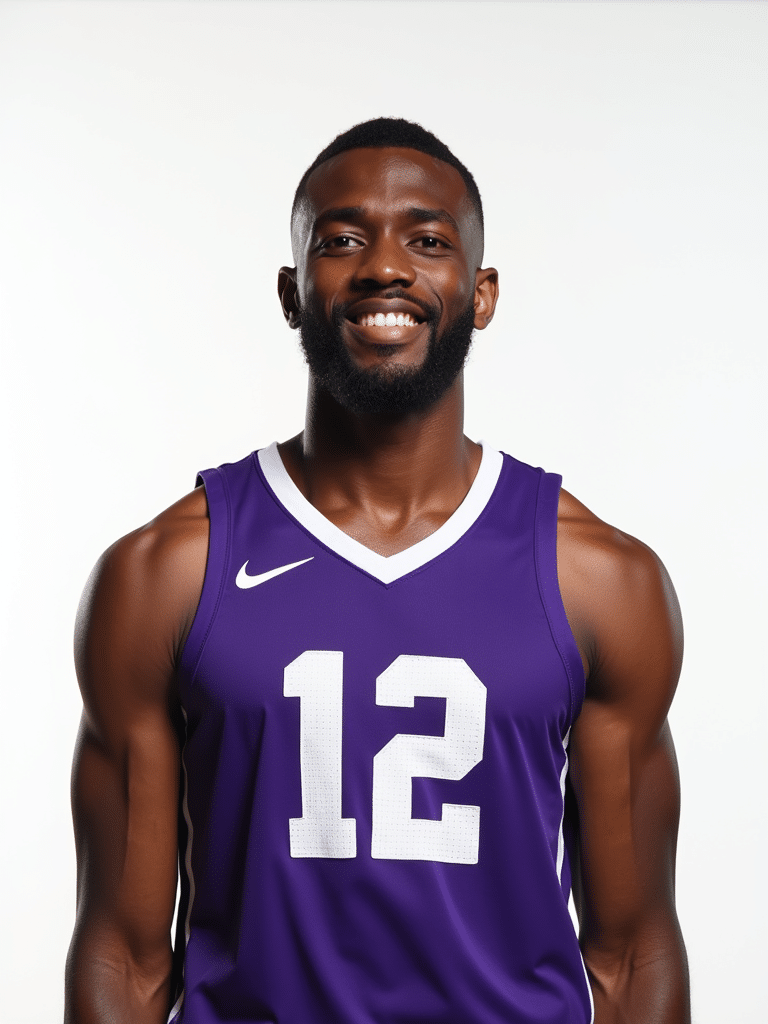 Portrait studio de Elijah Carter, joueur du Montpellier Basketball, saison 2024-2025