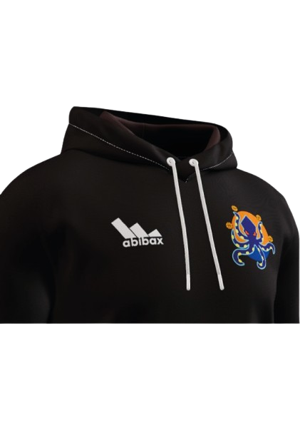 Hoodie noir du Montpellier Basketball zoomé vu de côté