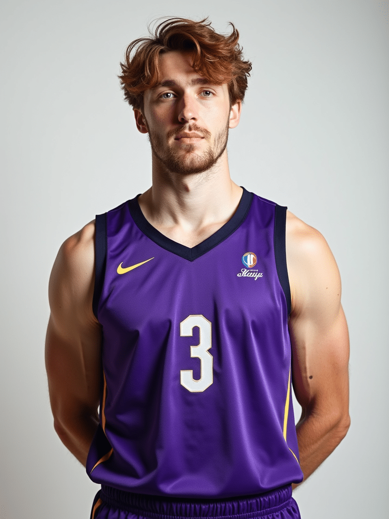 Portrait studio de Jules Morel, joueur du Montpellier Basketball, saison 2024-2025