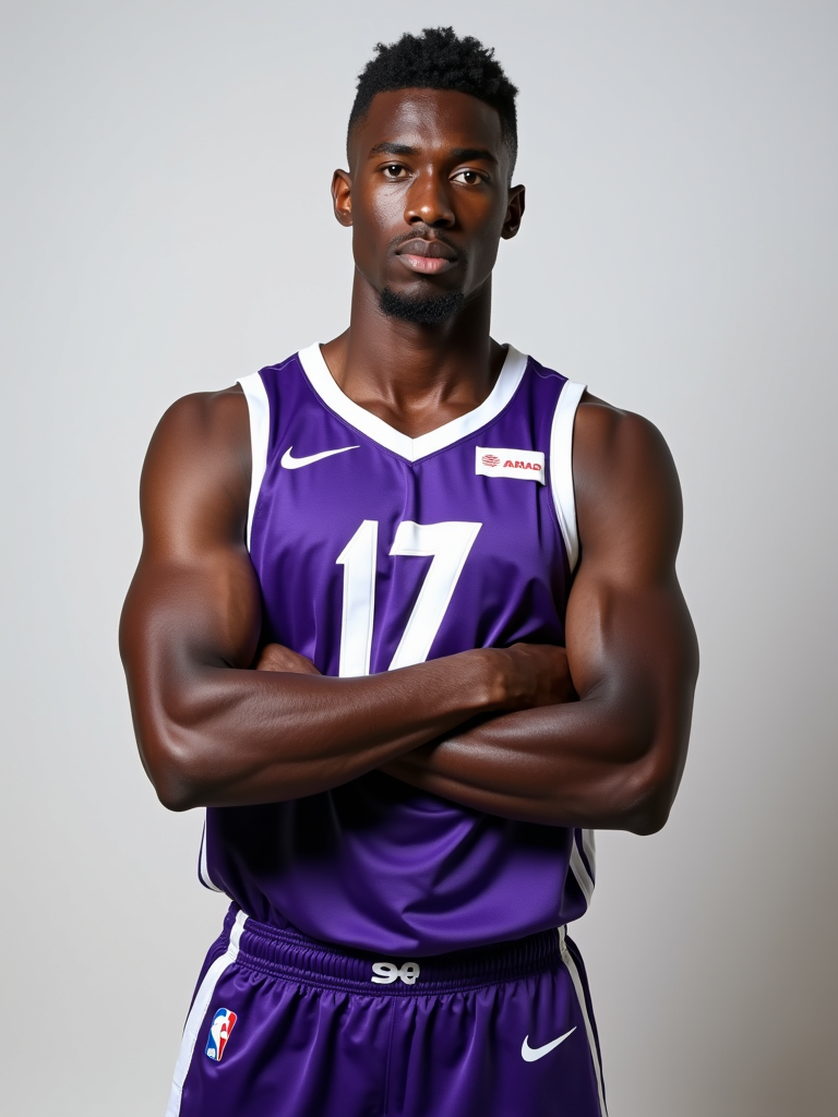 Portrait studio de Moussa Traoré, joueur du Montpellier Basketball, saison 2024-2025