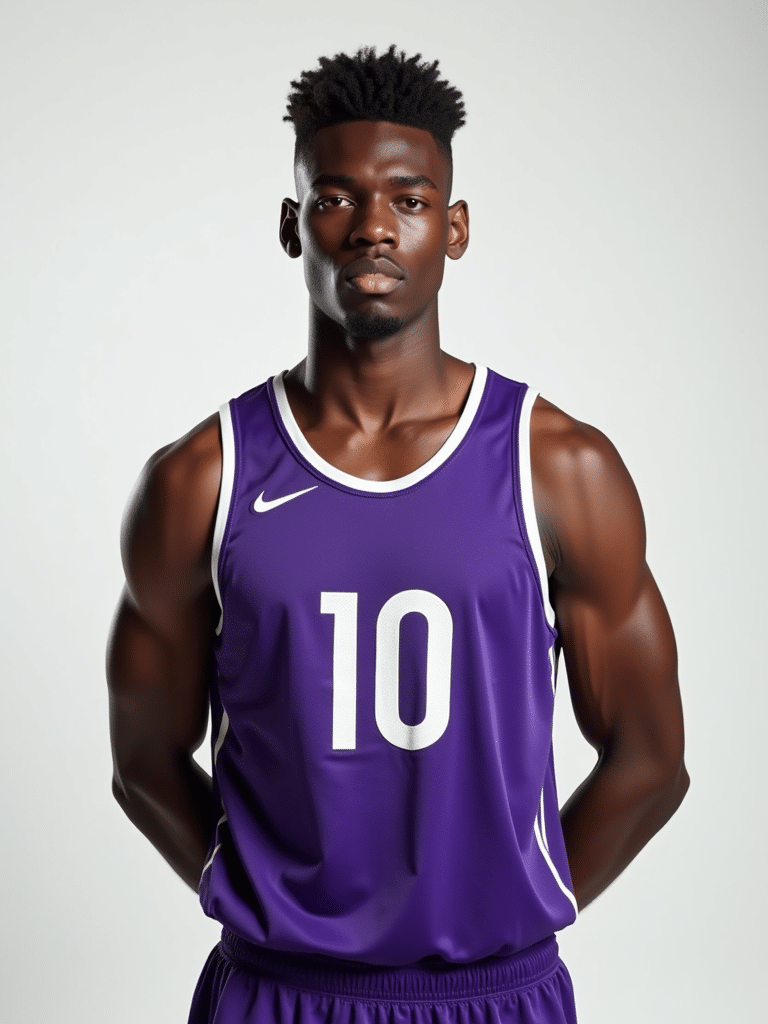 Portrait studio de Nathan Diarra, joueur du Montpellier Basketball, saison 2024-2025